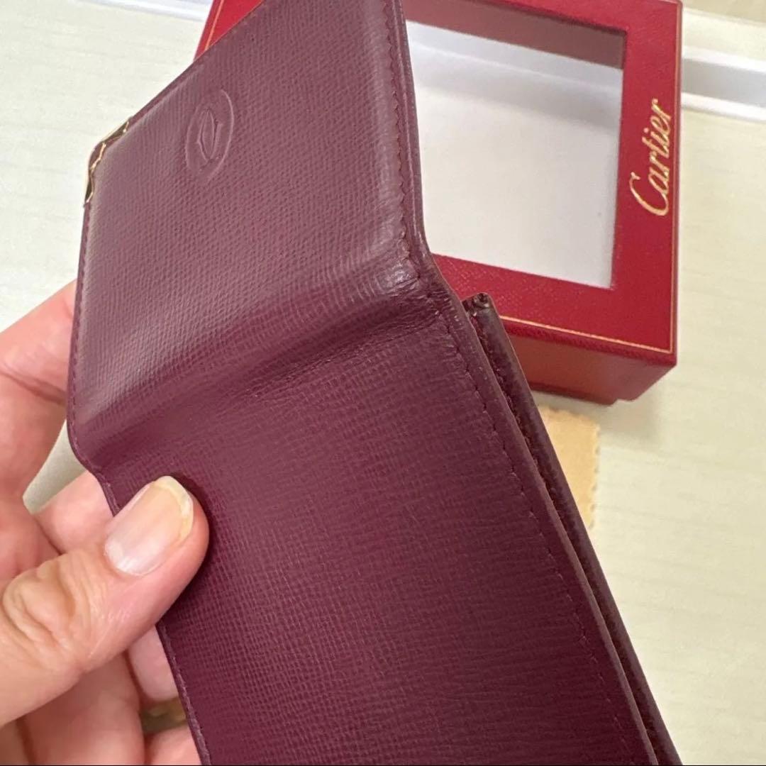 Cartier カルティエ ボルドー スクエア型 ケース 小銭入れ