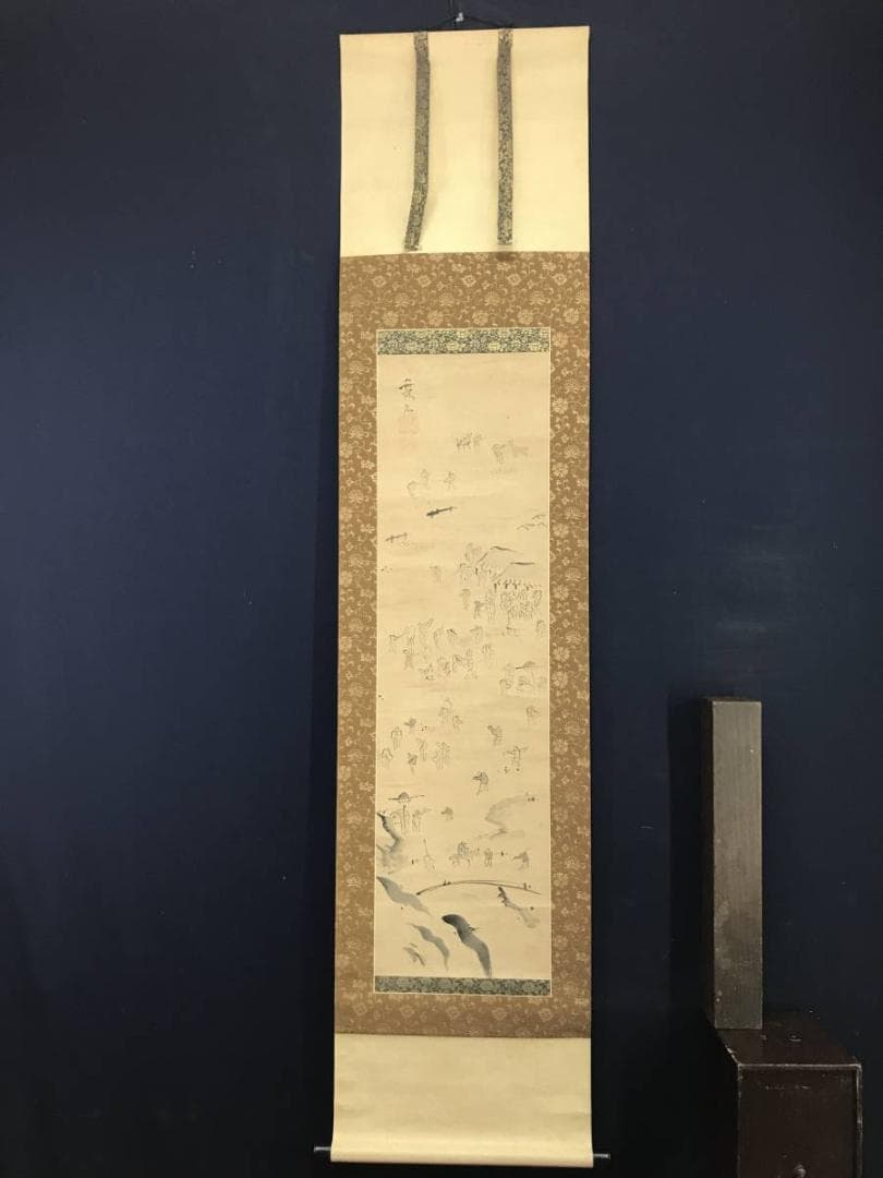 【真作】池大雅/人物図/掛軸/名家伝来/AC-594