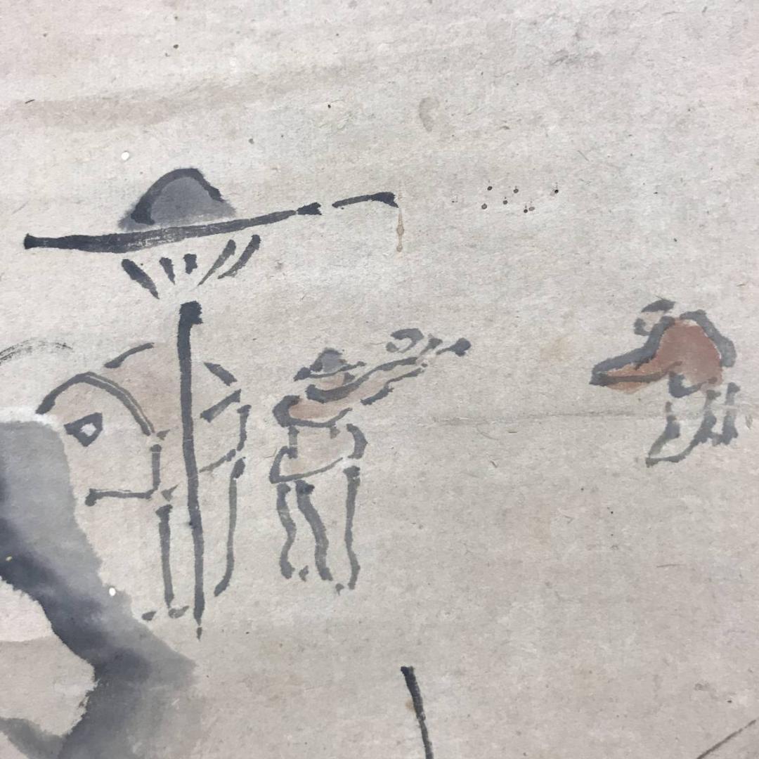 【真作】池大雅/人物図/掛軸/名家伝来/AC-594