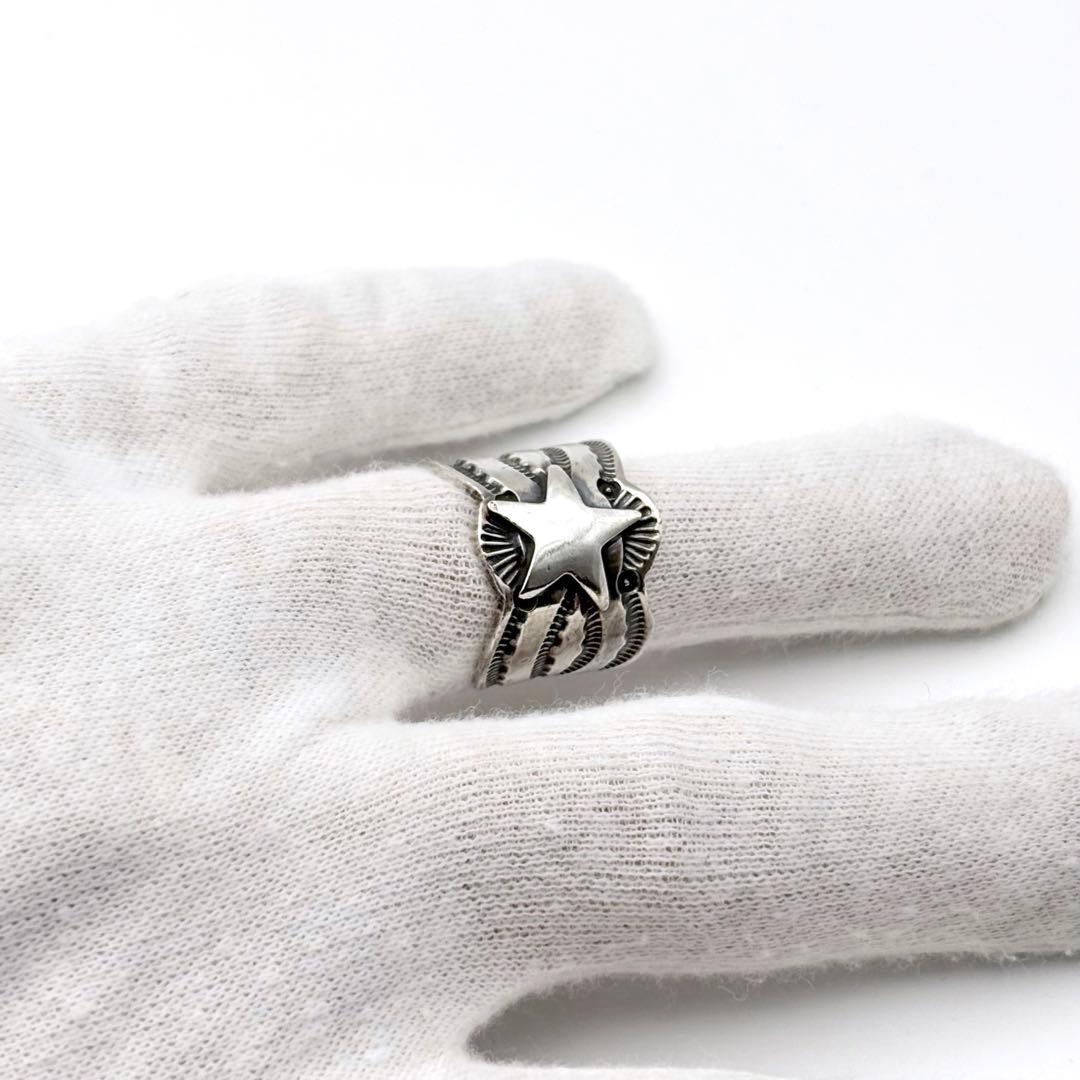 サンシャインリーブス スター スタンプワーク シルバー リング 12号 希少