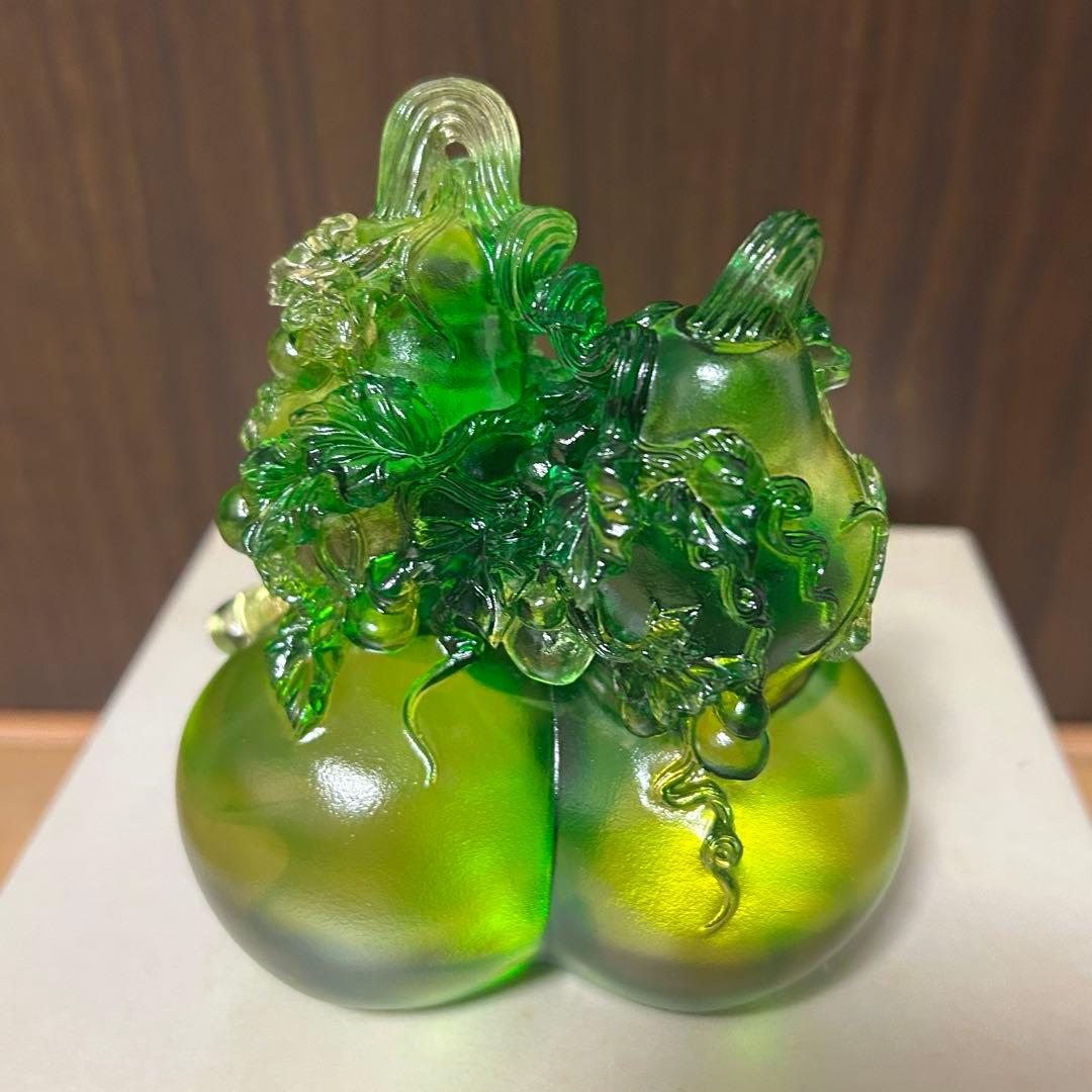 TITTOT 琉園 クリスタル ガラス ひょうたん 花 草 工芸品 美術品 作品