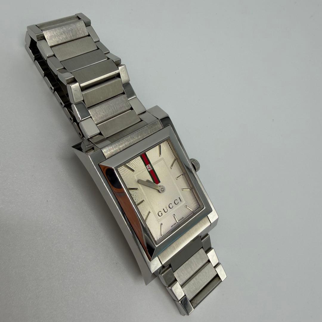 可動品 グッチ GUCCI 腕時計 111M スクエア メンズ シェリーライン