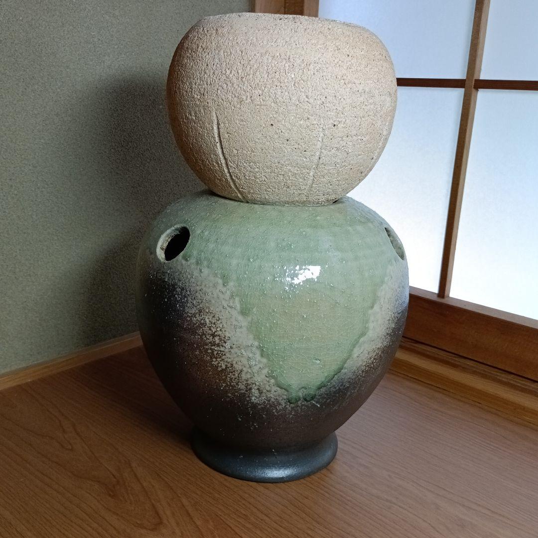 信楽焼　水琴窟 　大器の器　　卓上水琴窟