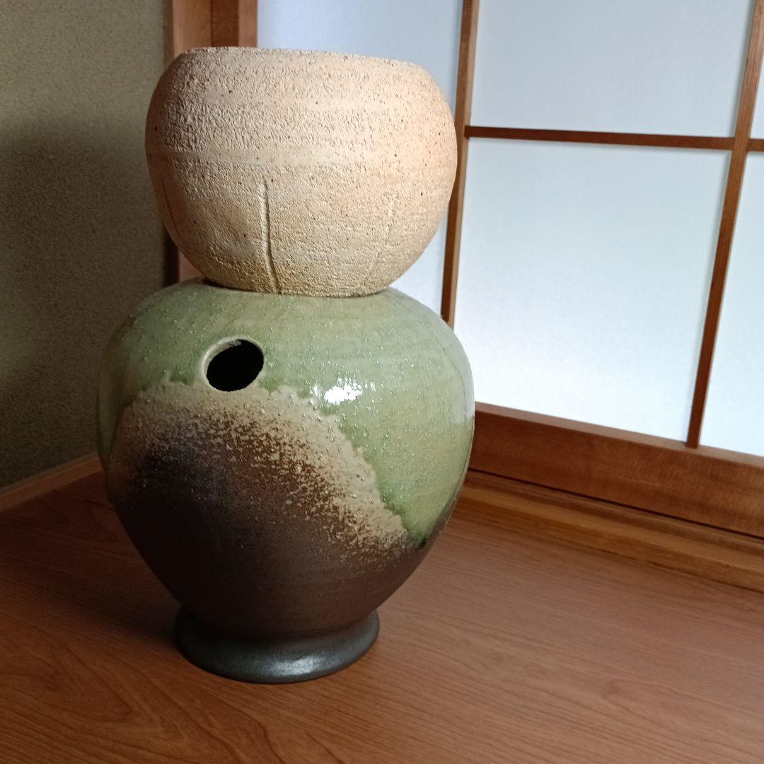 信楽焼　水琴窟 　大器の器　　卓上水琴窟