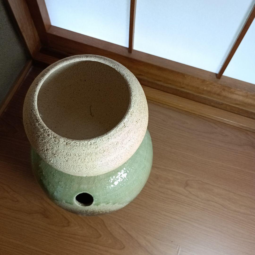 信楽焼　水琴窟 　大器の器　　卓上水琴窟