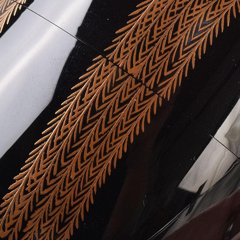 茶道具　黒漆　仁作　柳蒔絵　中棗　共箱　V　7116