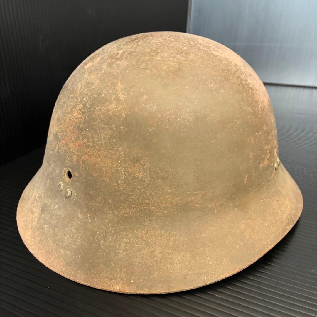 鋼製 日本軍 鉄帽 当時物 九〇式 ヘルメット ミリタリー 975g 綺麗