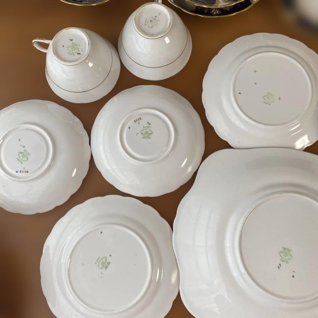 タスカン　コバルトブルー　エナメルペイント　金箔装飾　ティーセット　トリオ4点