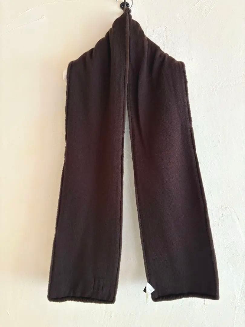 エルメスHERMESミンクのストール　マフラー　カシミヤリバーシブル　HSさん