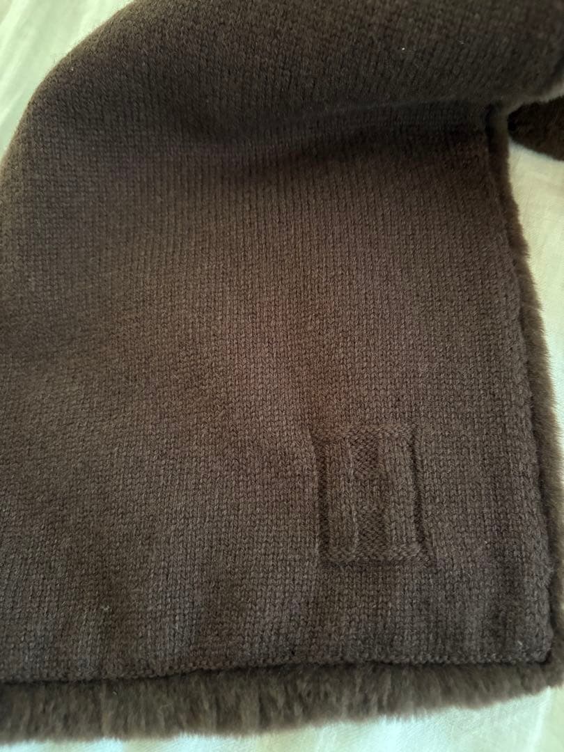 エルメスHERMESミンクのストール　マフラー　カシミヤリバーシブル　HSさん