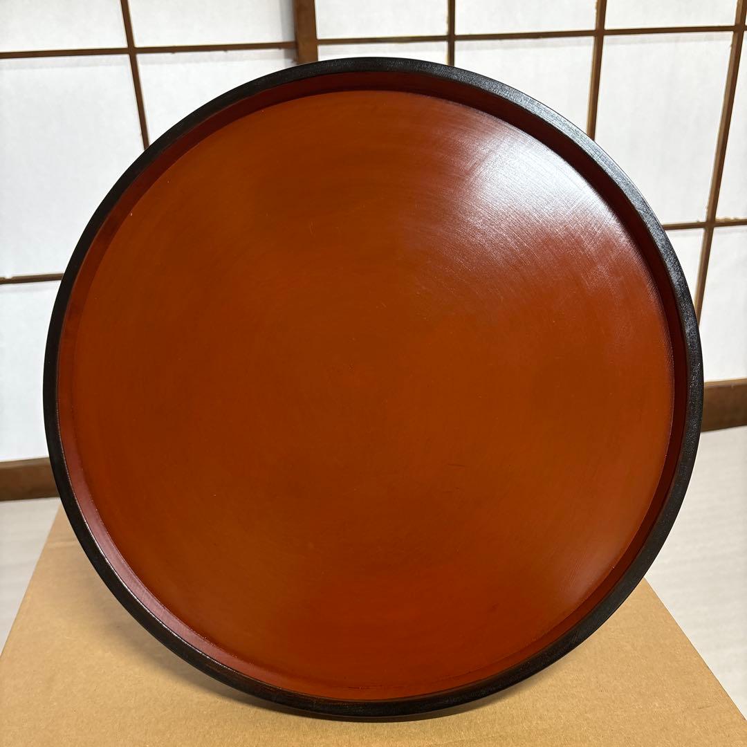 漆工房　大島　天然木　うるし塗　高脚卓盆 ④