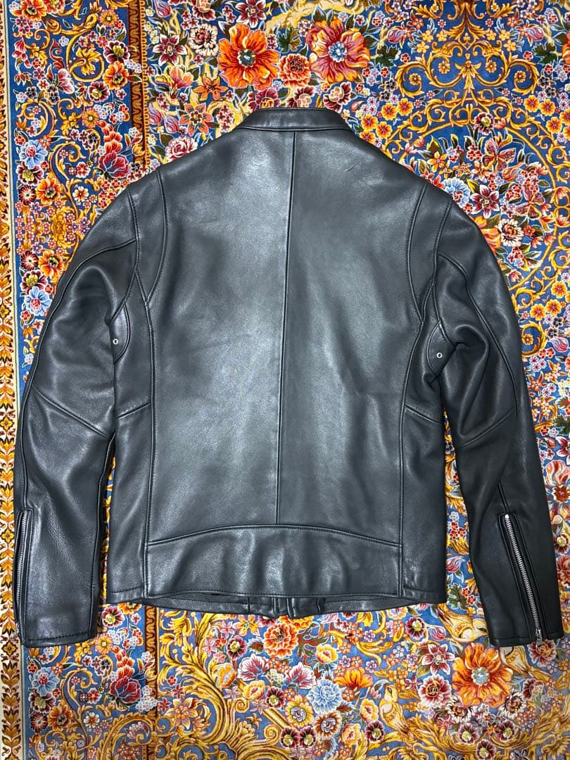 美品 BEAUTY&YOUTH シングルレザー ライダース L ブラック