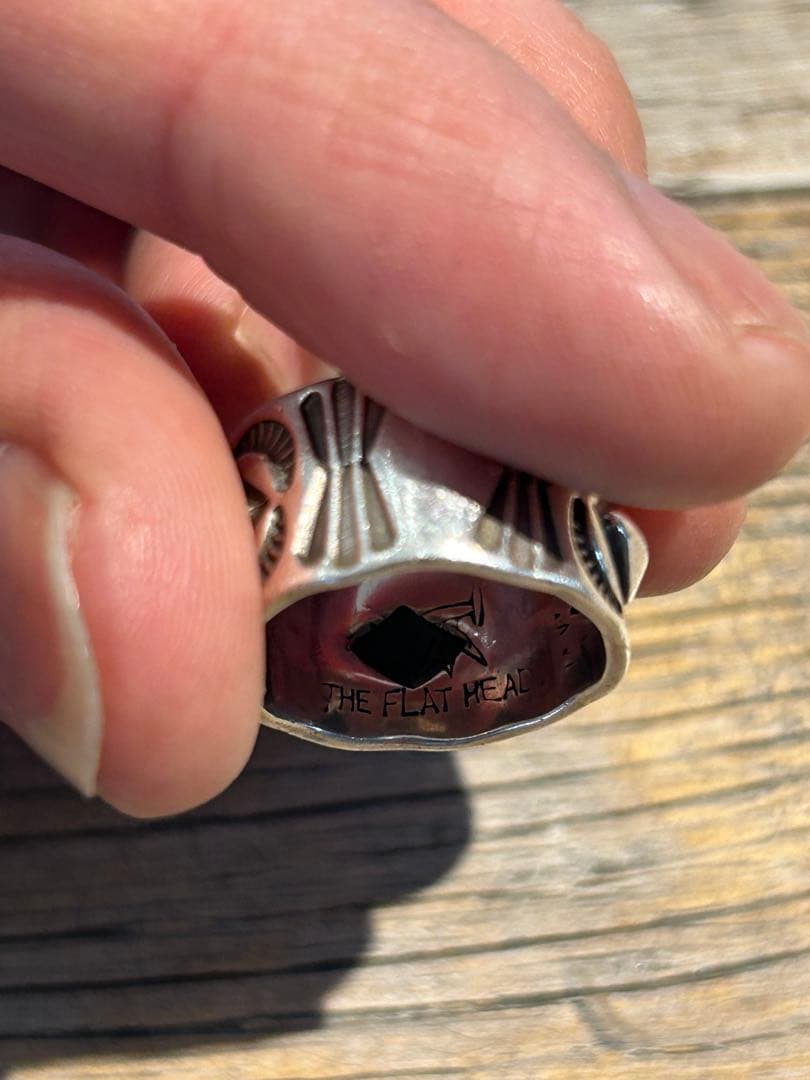 【希少】シルバー925リング　THE FLAT HEAD アメカジ　ナバホ