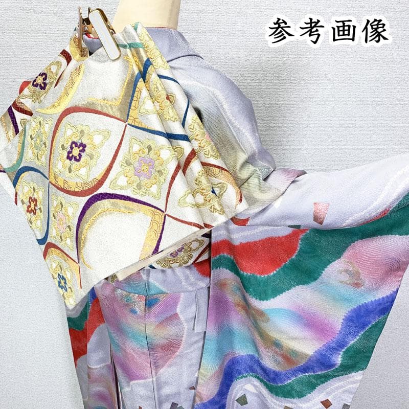 510z33☆個性的！振袖 銀通し 絞り染 金彩 ラメ箔☆美品 成人式 結婚式