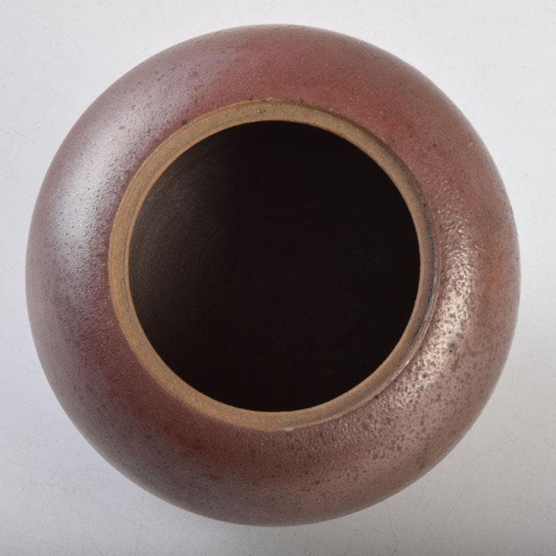 丹波焼　大上昇作　赤土部釉　香炉　共布共箱　C　8733