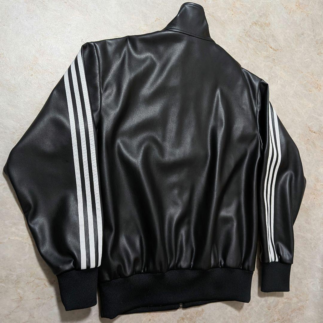 超希少★極美品 アディダス フェイクレザージャケット 黒白 L フィリックス