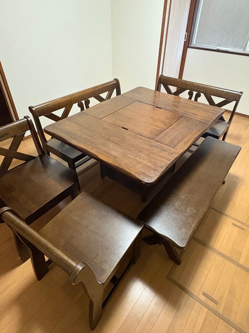 カリモク RUSTIC ダイニングテーブル 囲炉裏 ベンチ　ダイニングチェア