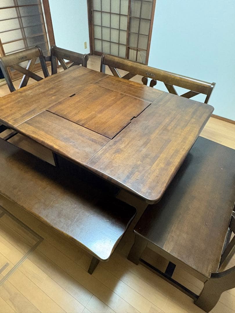 カリモク RUSTIC ダイニングテーブル 囲炉裏 ベンチ　ダイニングチェア