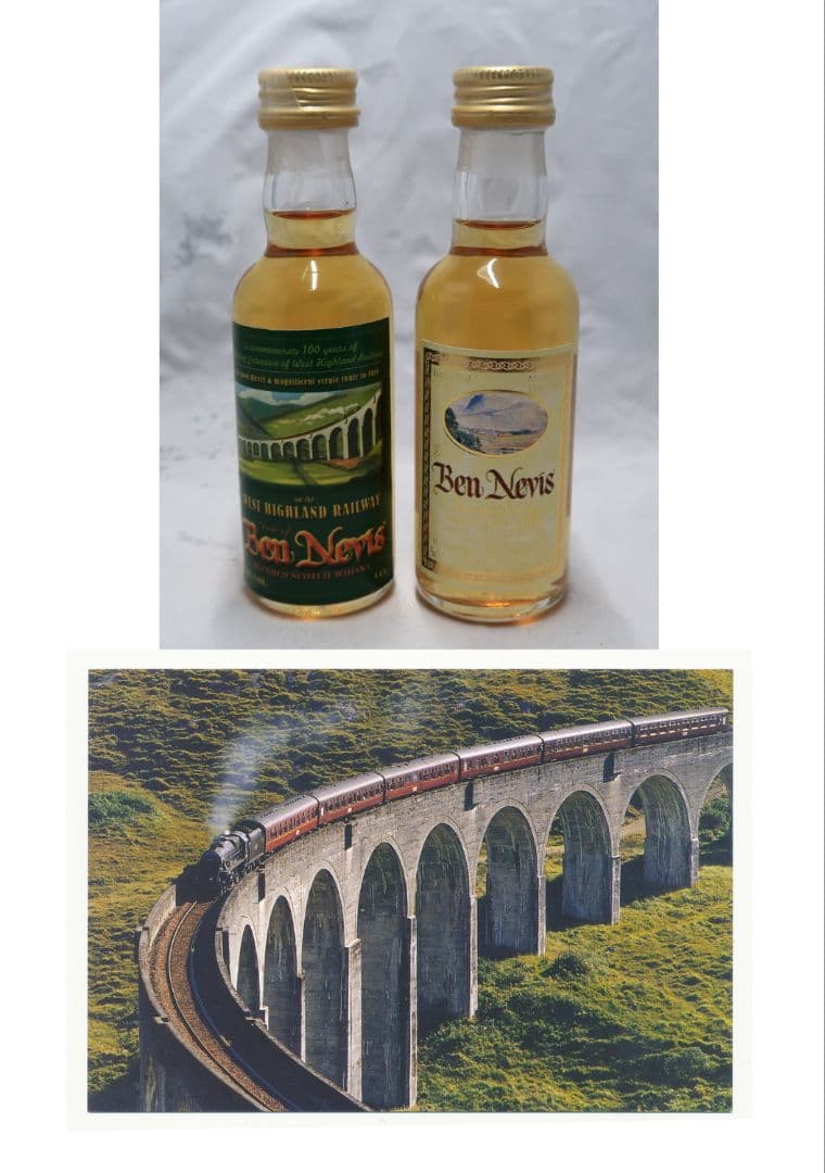 ベンネヴィス ブレンデッドウィスキー ミニチュアボトル２種・ポストカード