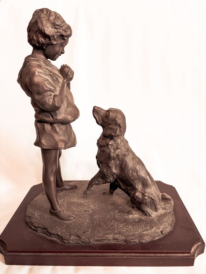 【真作・定価20万円】 大道寺 光弘 作『FRIENDS』　高級　ブロンズ像