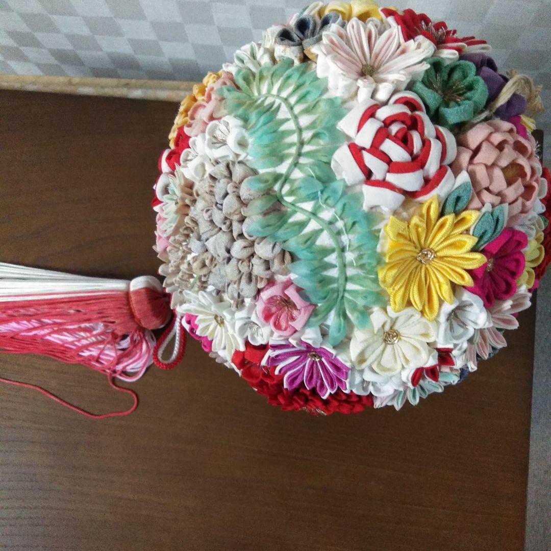 つまみ細工　吊りくす玉　てまり