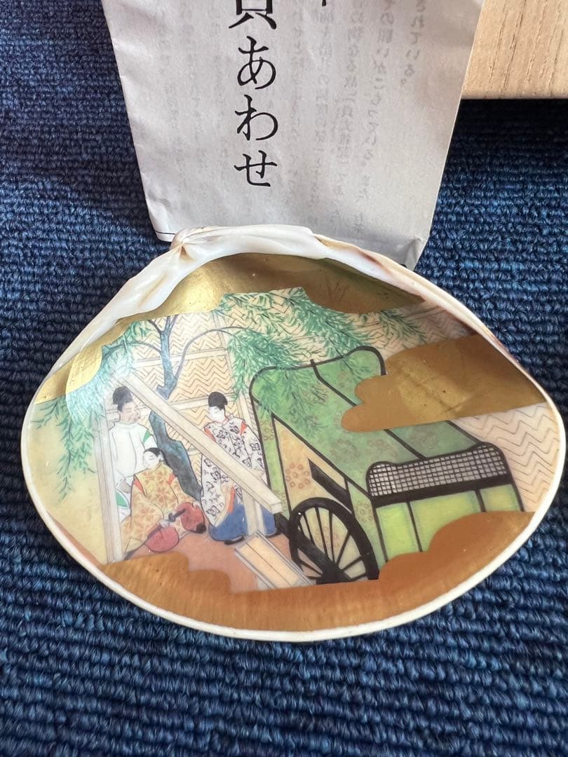 1431 源氏絵　蛤　香合　相馬大　王朝文華　源氏貝あわせ　工芸品　未使用