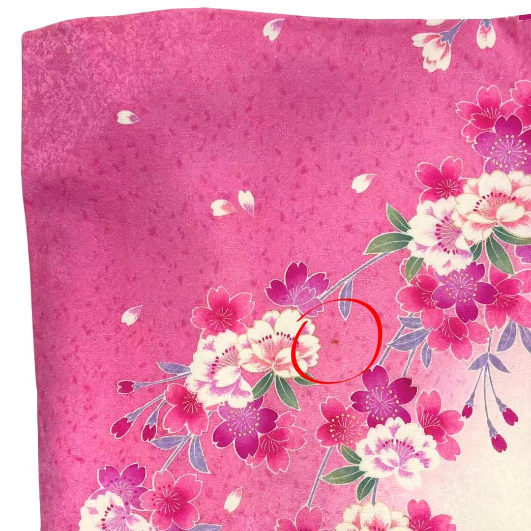 【お得品】 振袖 正絹 古典柄 成人式 単品 桜柄 ピンク S90 ●