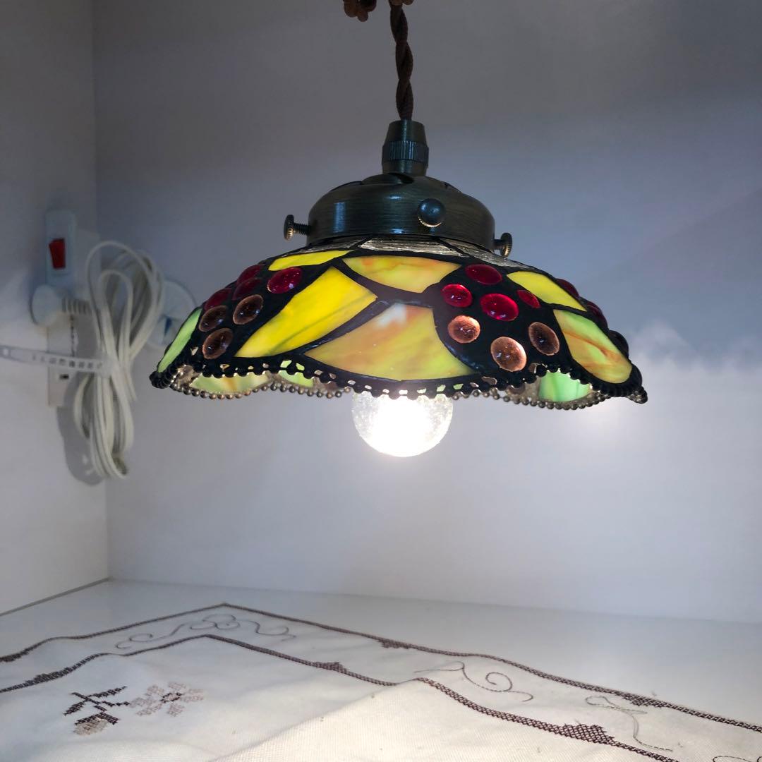 ステンドグラス ペンダントライト 葡萄