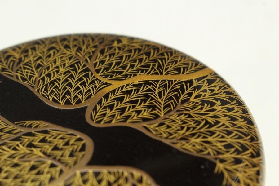 茶道具 時代 柳蒔絵 平棗(K-A650)