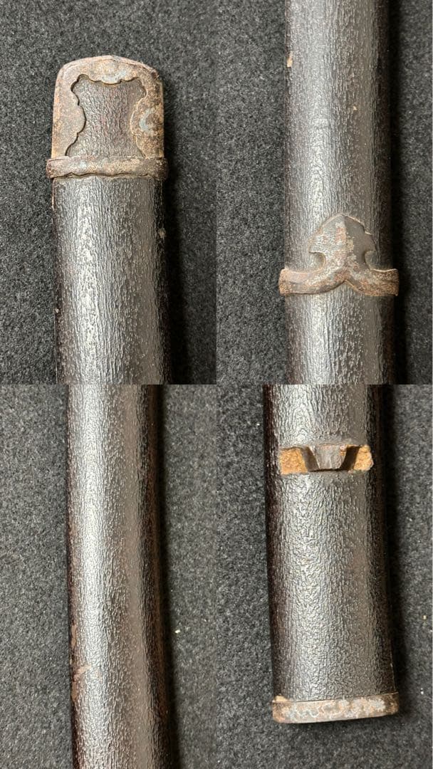 小太刀拵 刃渡約52.3cm 象嵌　亥目貫　鉄地鍔　竹光 古刀 時代物 古美術