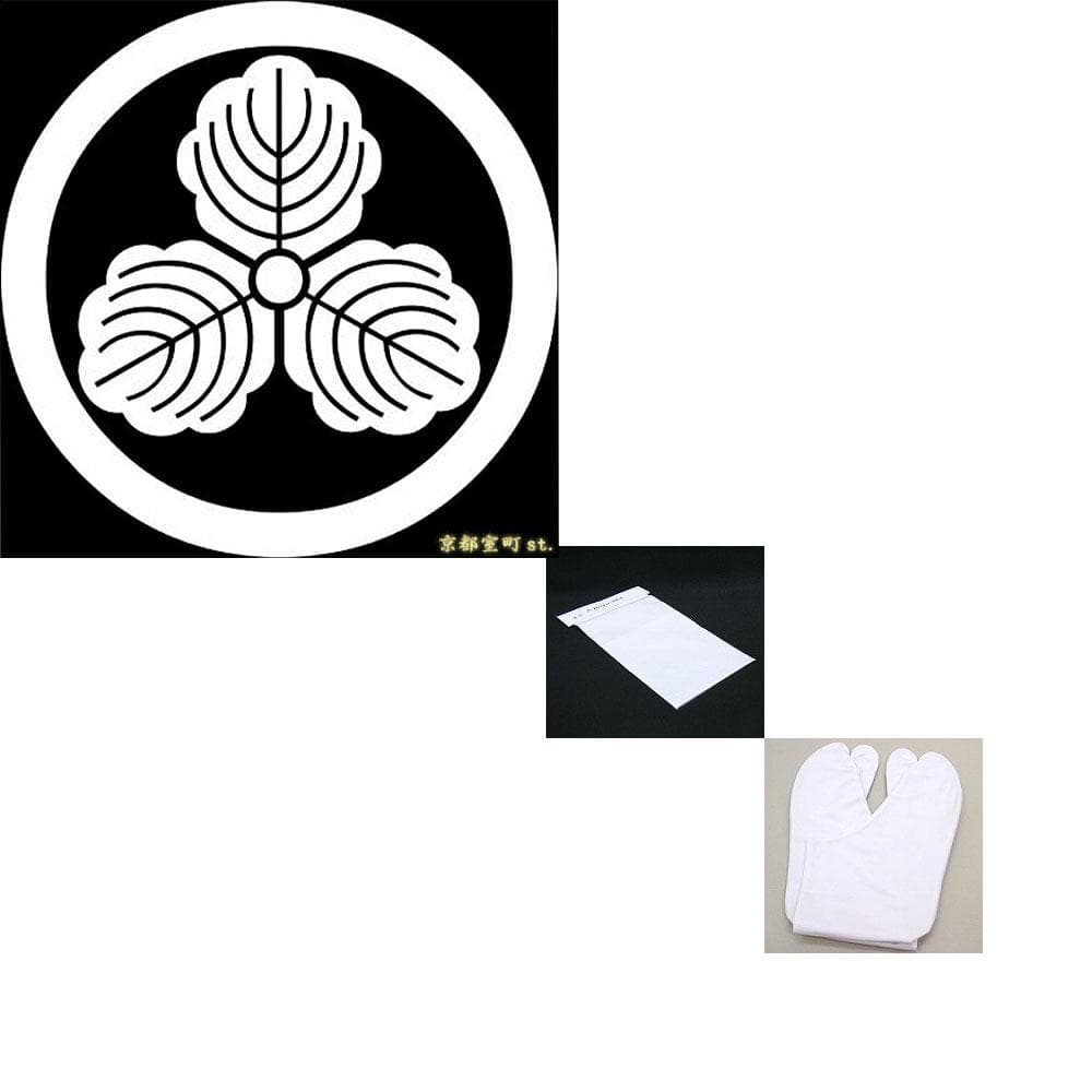 Yu 丸に三つ柏 半衿 ソックス足袋19ｃｍ～20ｃｍ NO251104