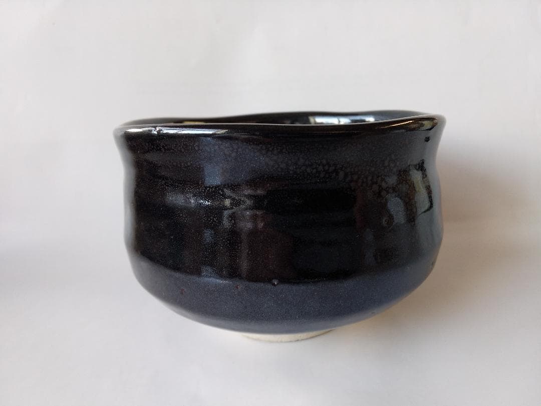 渋沢三久 作 黒釉 茶碗 共箱 共布 茶道具 茶器 抹茶碗 新品 未使用 保管品
