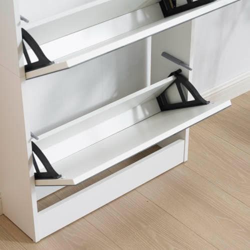 【鏡タイプ】下駄箱3段 シューズラック 玄関収納 ひとり暮らし スリムタイプ