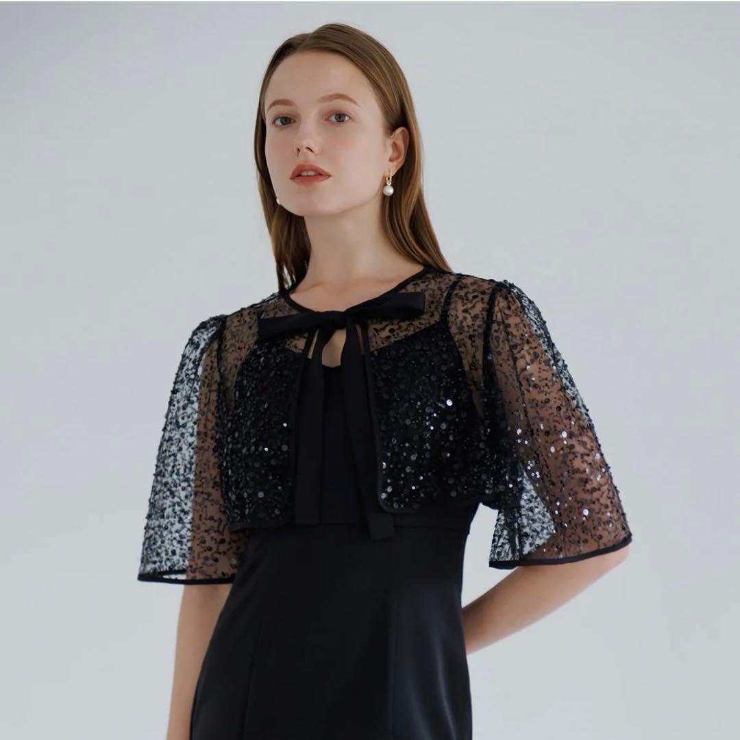 【LEJA】スパンコールビジューボレロマーメイドドレスワンピース