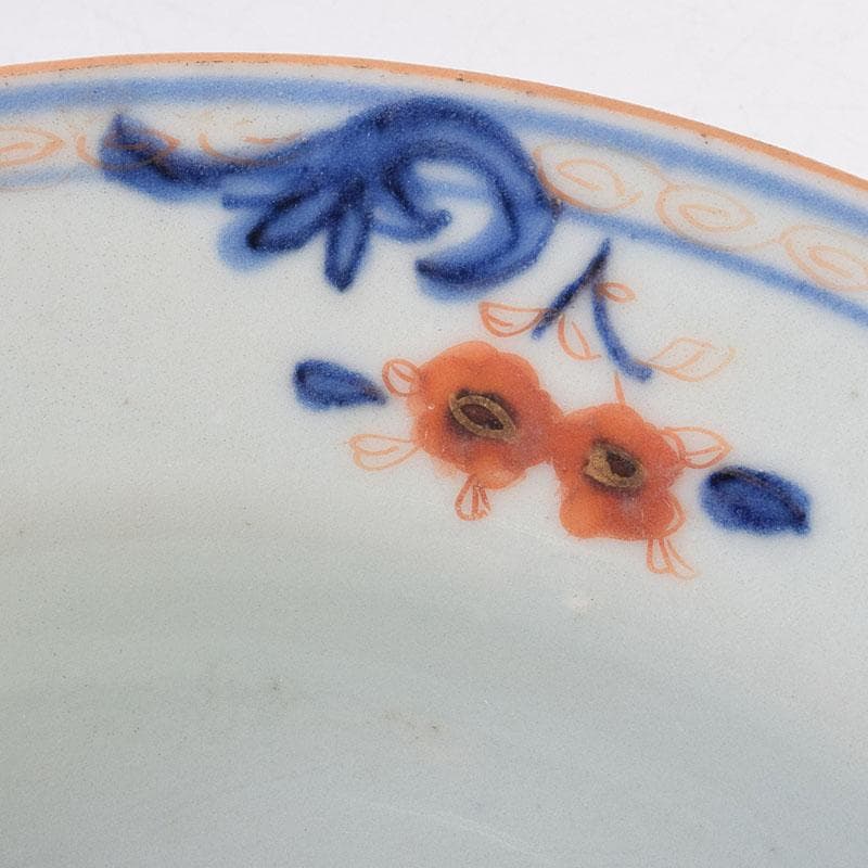 中国　天啓赤絵　花文七寸皿　M　R8969