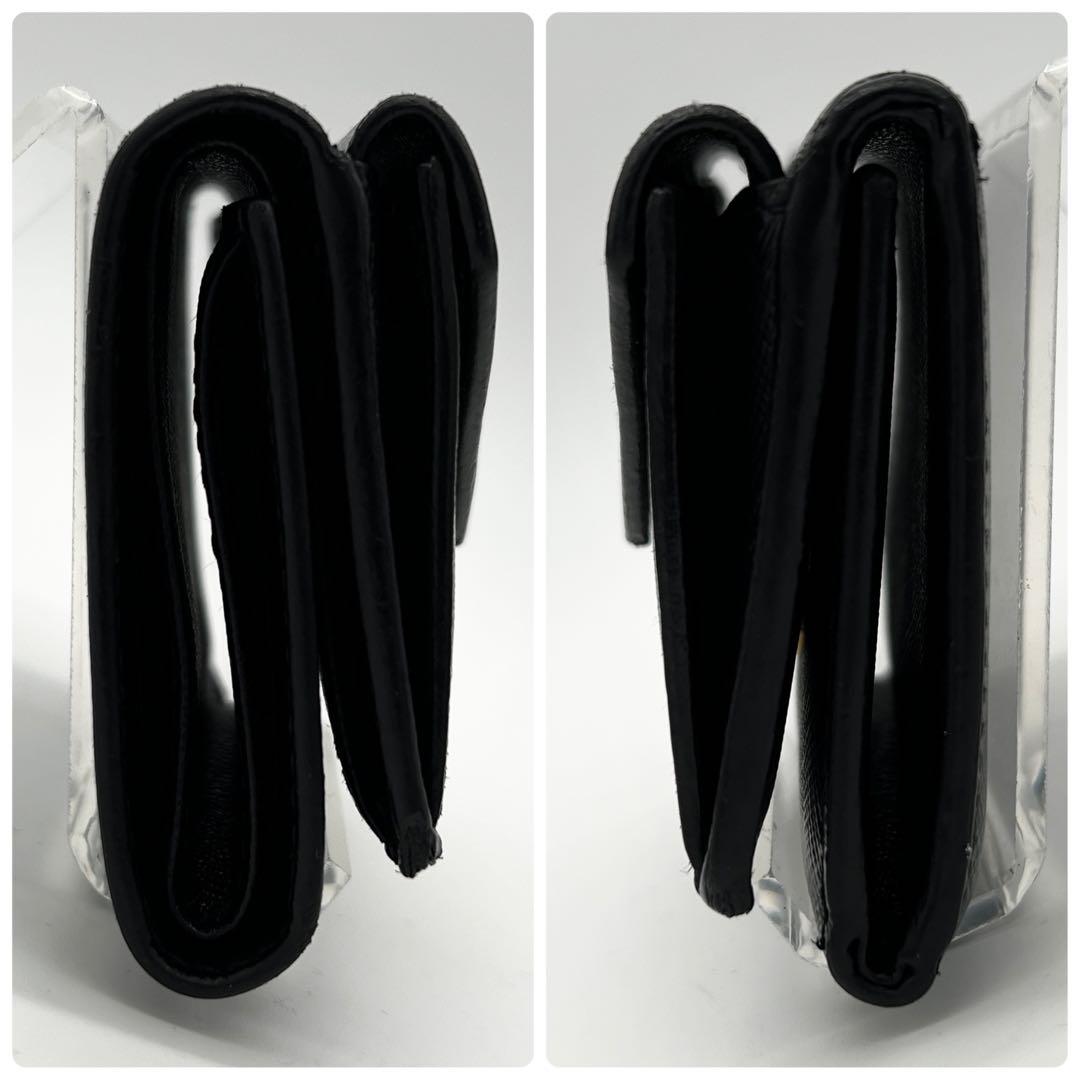 【極美品✨】 プラダ 三つ折り財布 付属品完備 サフィアーノメタル ブラック 黒