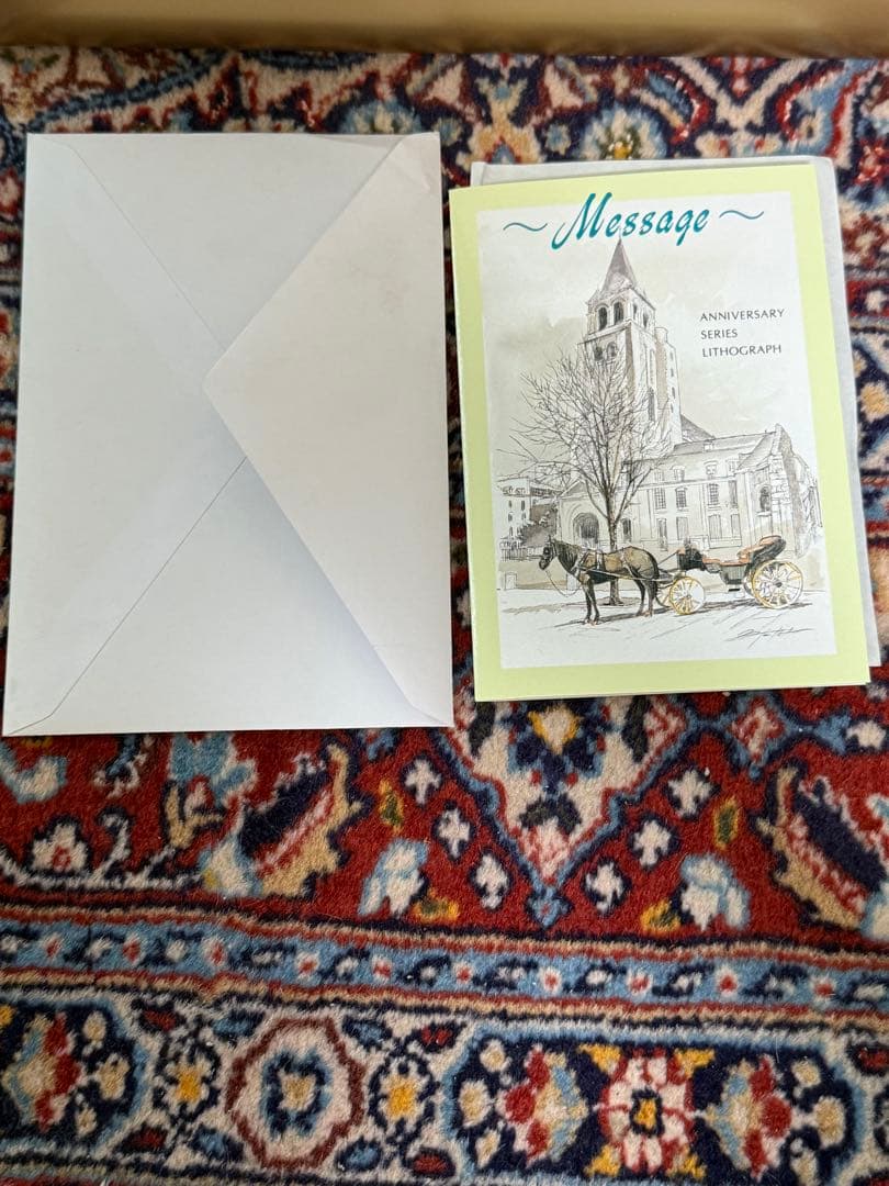 藤田西洋　馬と馬車の風景 センジェルメン ドゥ プレ教会