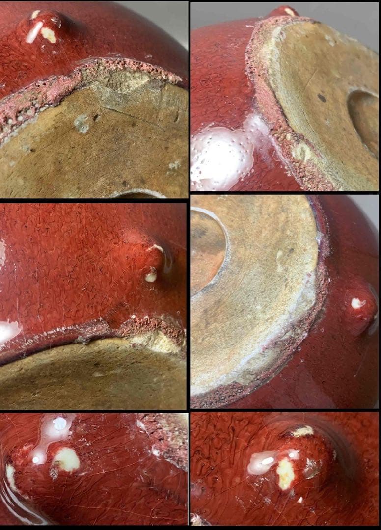 中国 紅釉丸形炉（洗筆）　f2250911