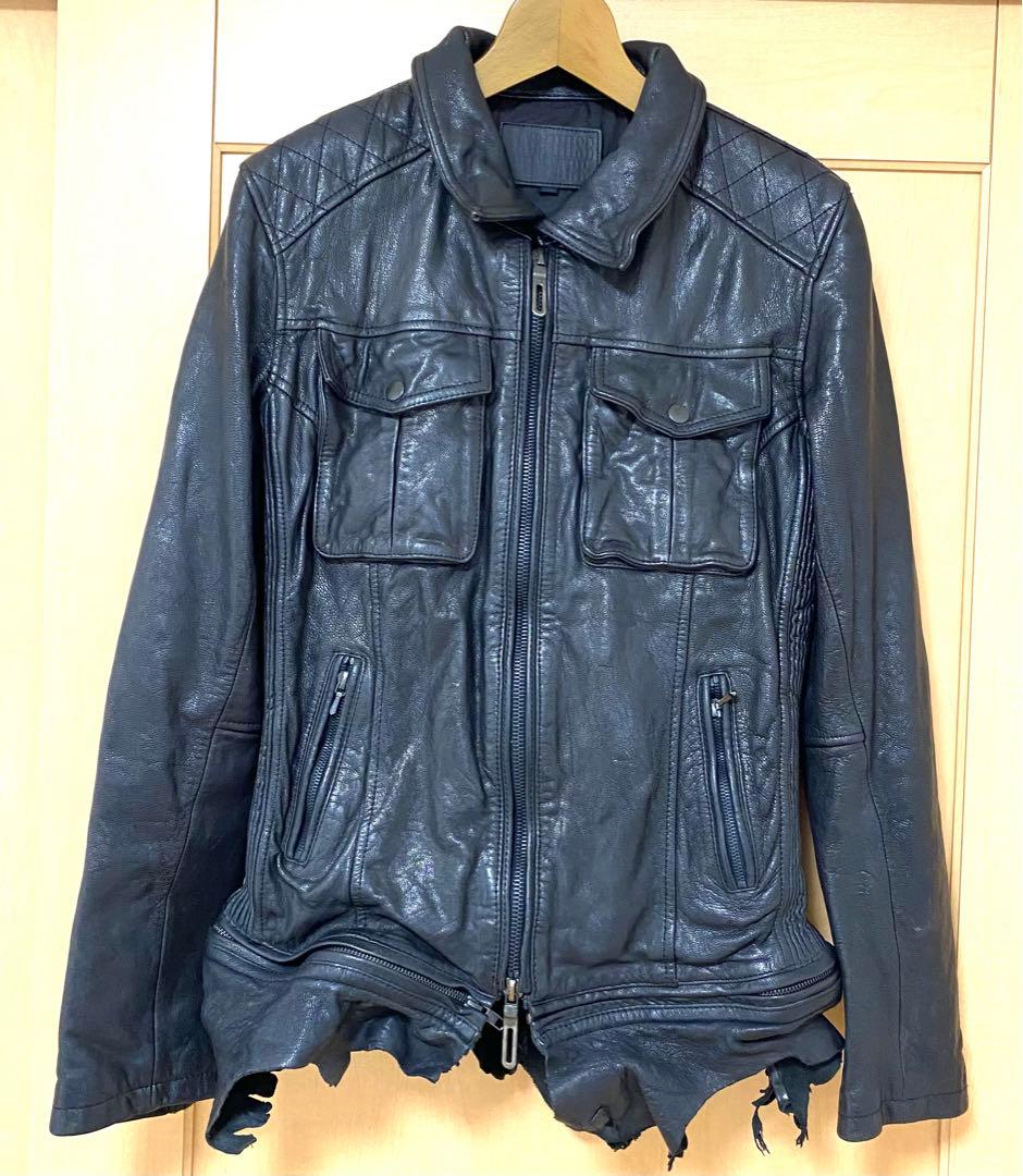 JACK ROSE 黒レザージャケット シングルライダースジャケット　サイズ4