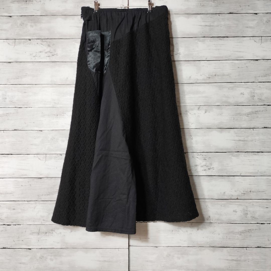 ワイズY's ヨウジヤマモト ひざ丈スカート フレア ウールナイロン 切り替え