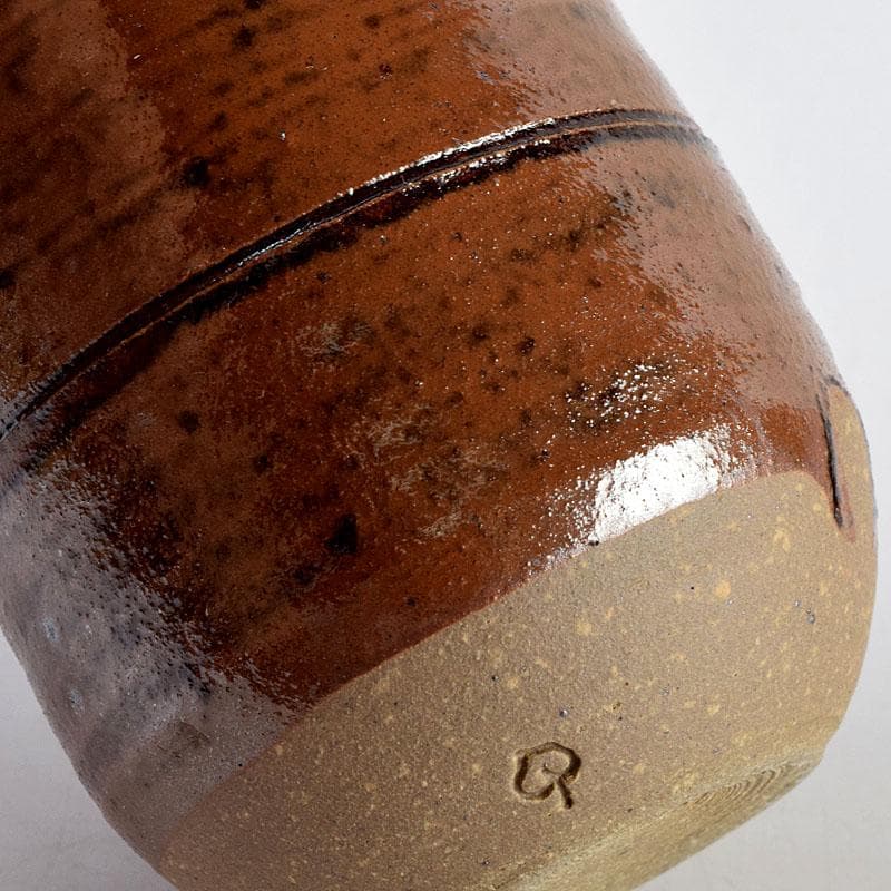 茶道具　瑞光窯造　佐々木八十二作　筒井写　瀬戸茶入　仕覆付　共箱　C　8909