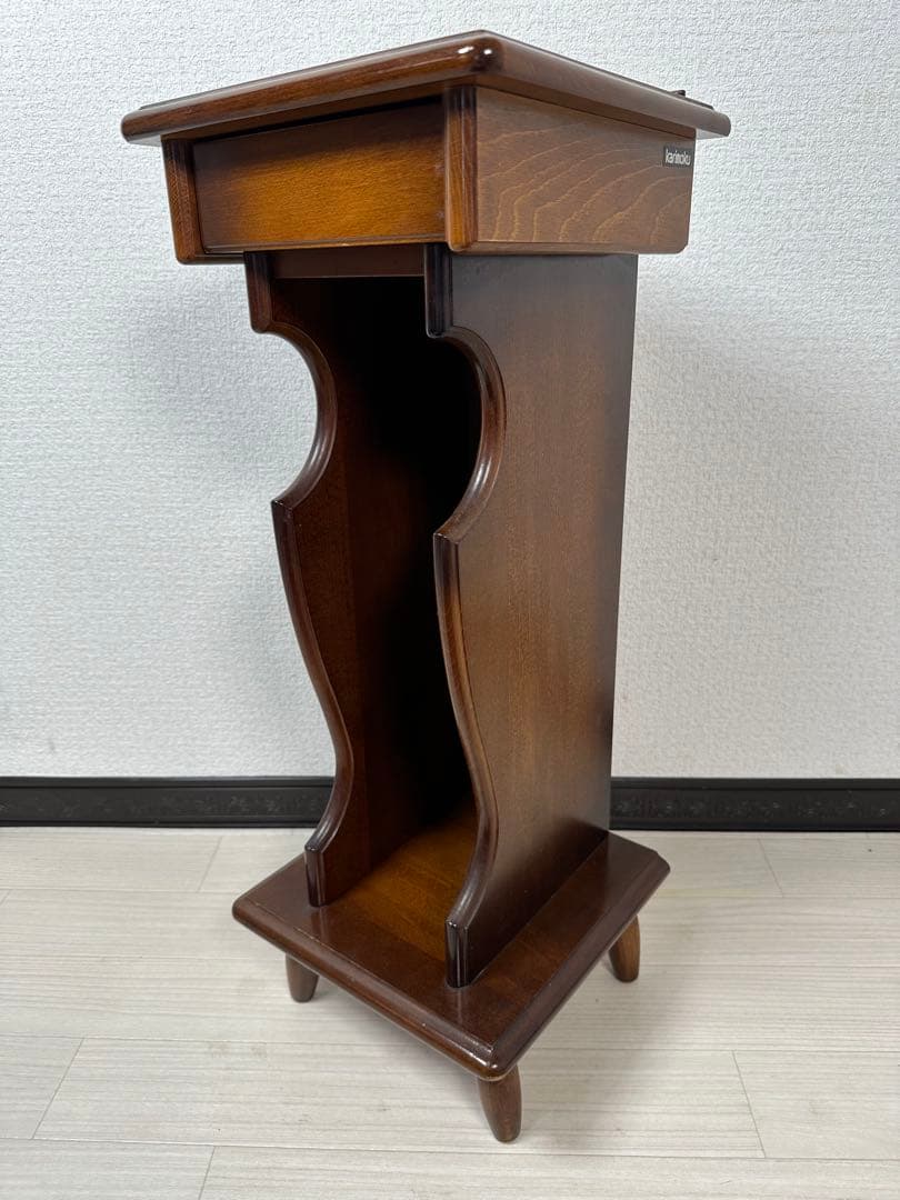 カリモク オールドカリモク 電話台 花台 飾り棚 ※i4※