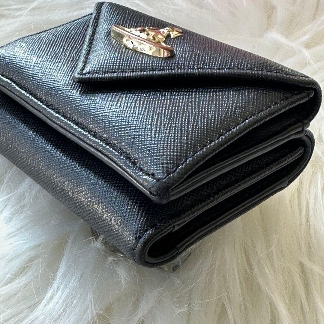 Vivienne Westwood 財布 ブラック 三つ折り レター型 レザー