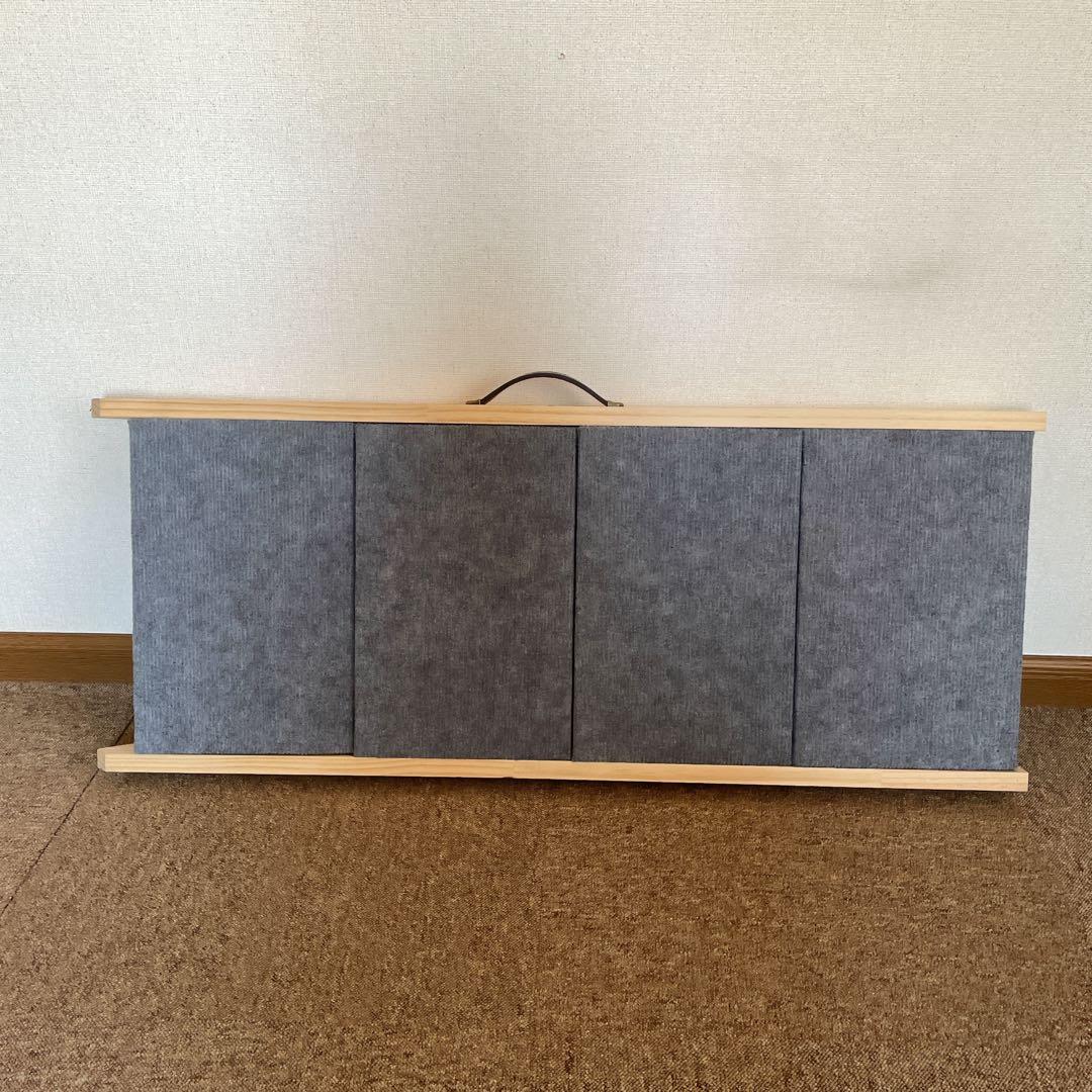 木製 4段 犬スロープ・ステップ グレー 折りたたみ式階段