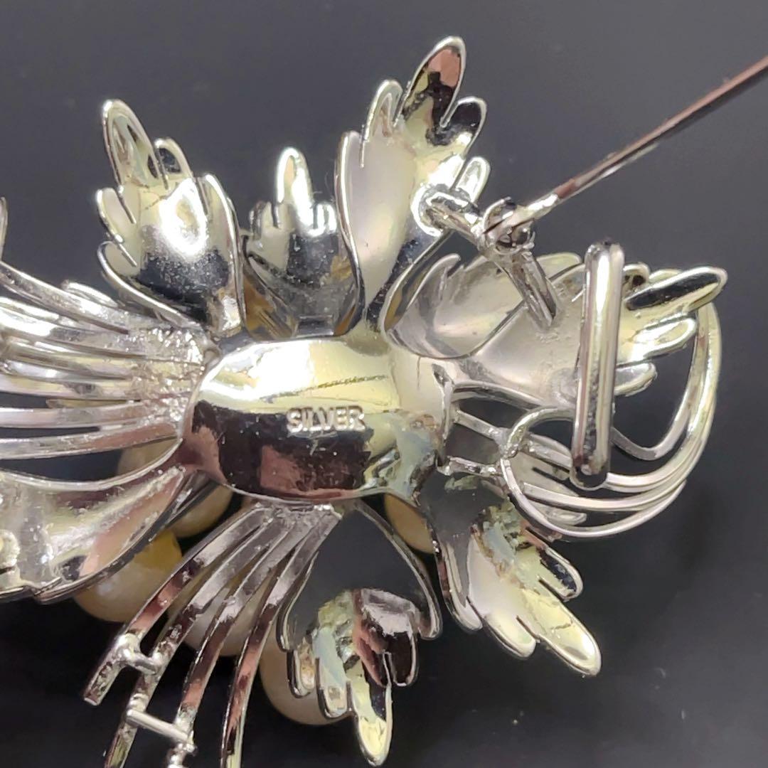 真珠 パール アコヤ真珠 SILVER 13珠 ブローチ 帯留め 2way