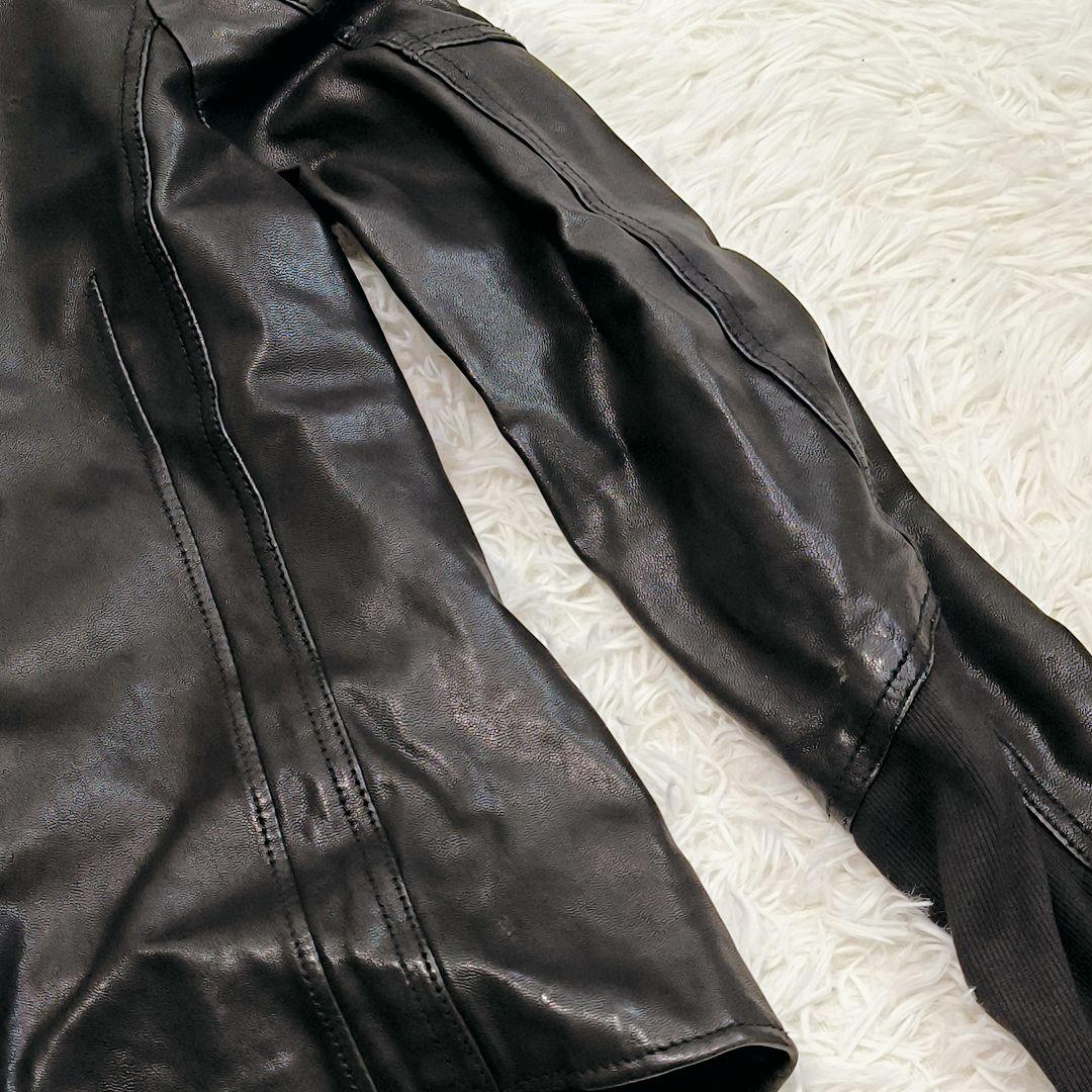 FUGA シングルライダースジャケット レザージャケット ゴートスキン 山羊革
