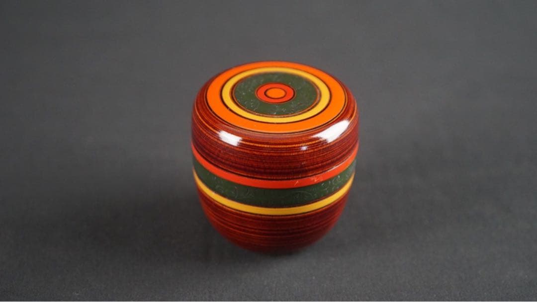 和田瑾斎 独楽塗 中棗 共箱 茶道具 本物保証