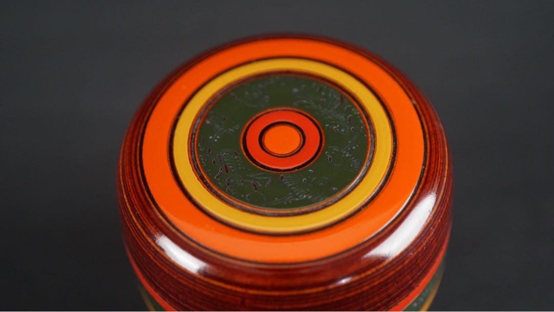 和田瑾斎 独楽塗 中棗 共箱 茶道具 本物保証