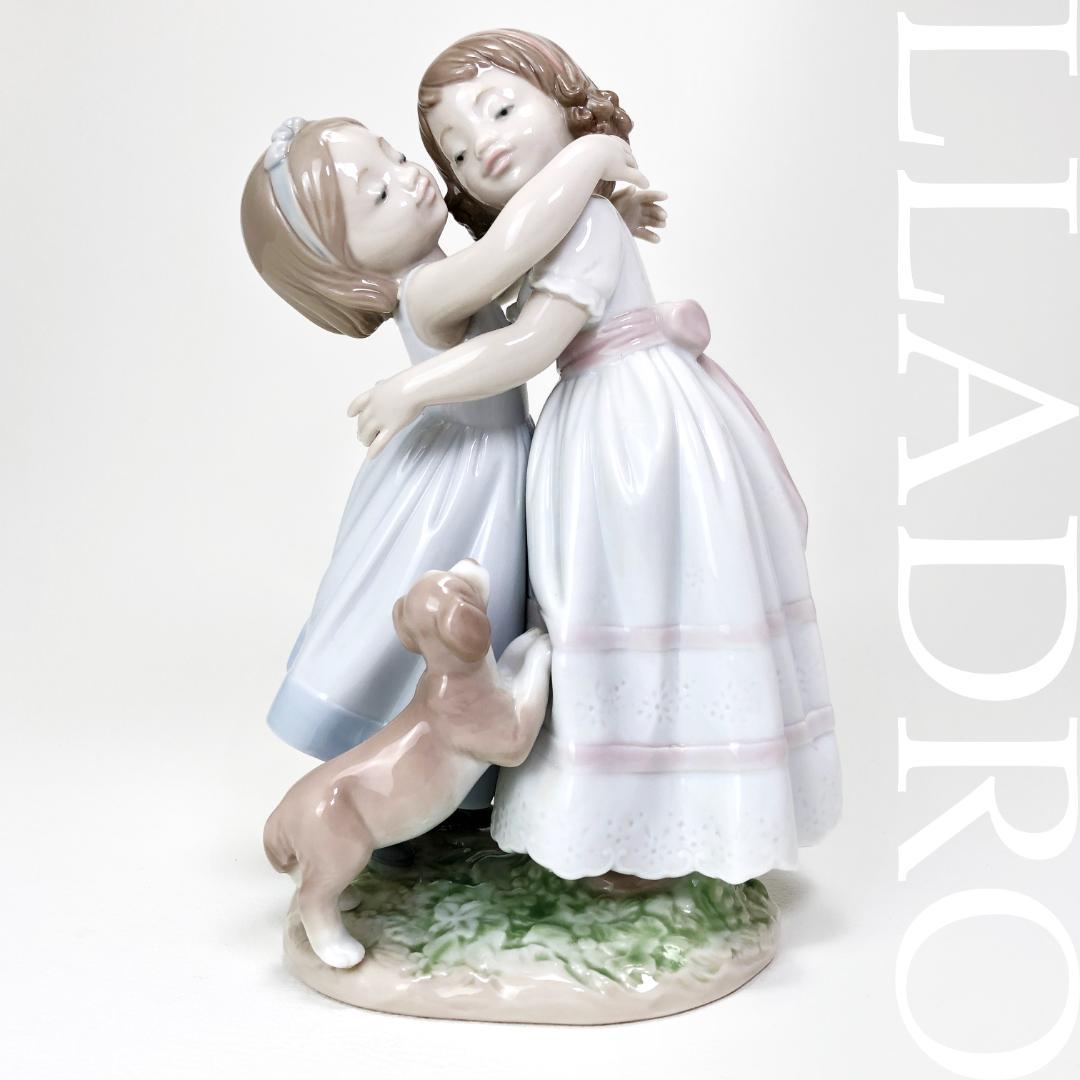 【美品】リヤドロ／仲良しのごあいさつ／ポーセリン置物／2003年