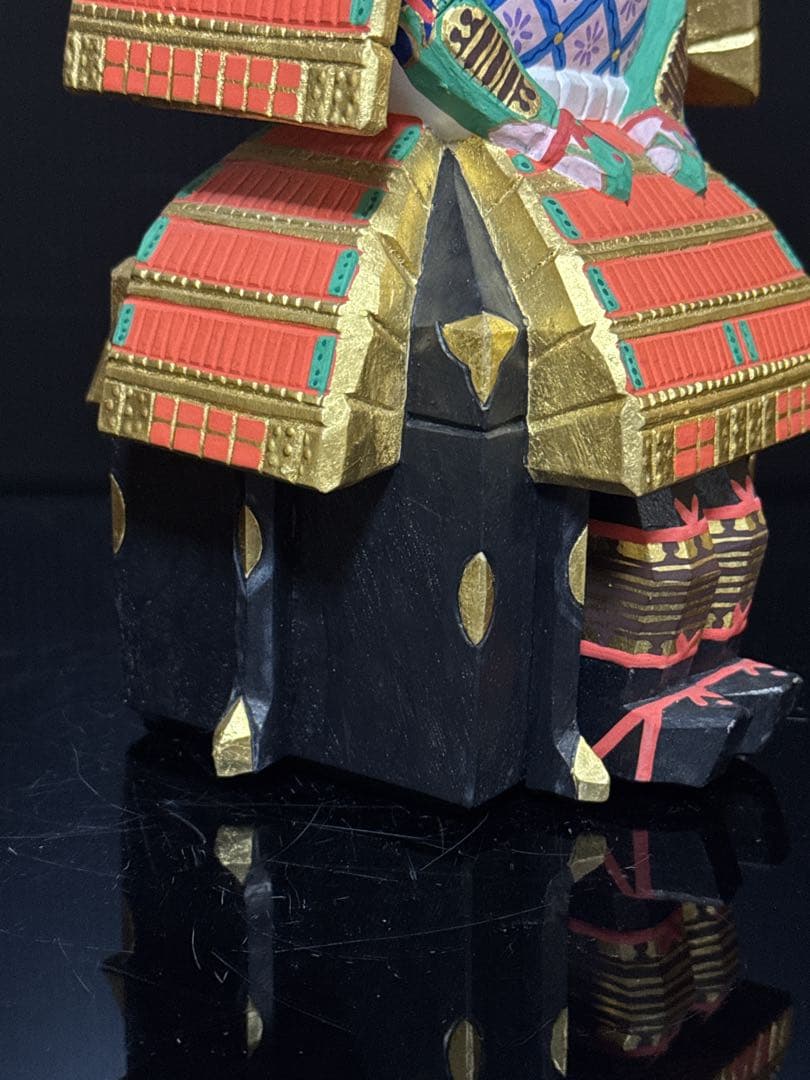 奈良 一刀彫 名人 清水古俊 造 具足 鎧 置物 桐共箱付